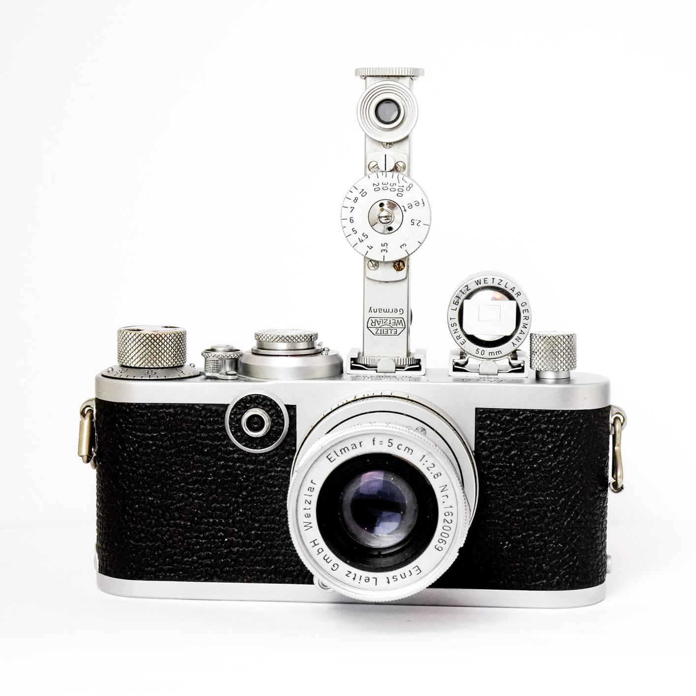 Leica 1F Body+50mm f2.8 Elmar Range Finder + 5cm Optical View Finder Camera